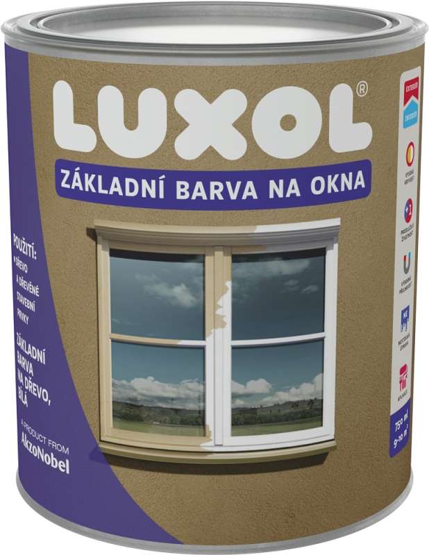 LUXOL Základní barva na okna * Syntetická krycí podkladová barva na dřevo. 1