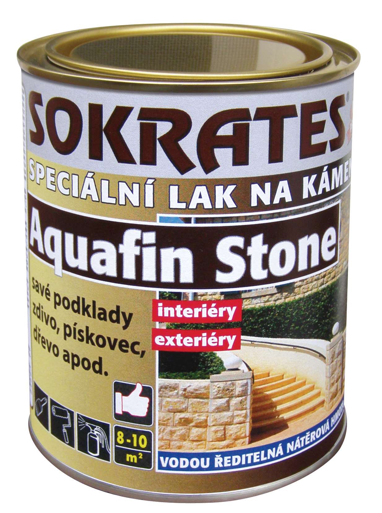 Sokrates Aquafin Stone * Transparentní lak pro nasákavé podklady. 1