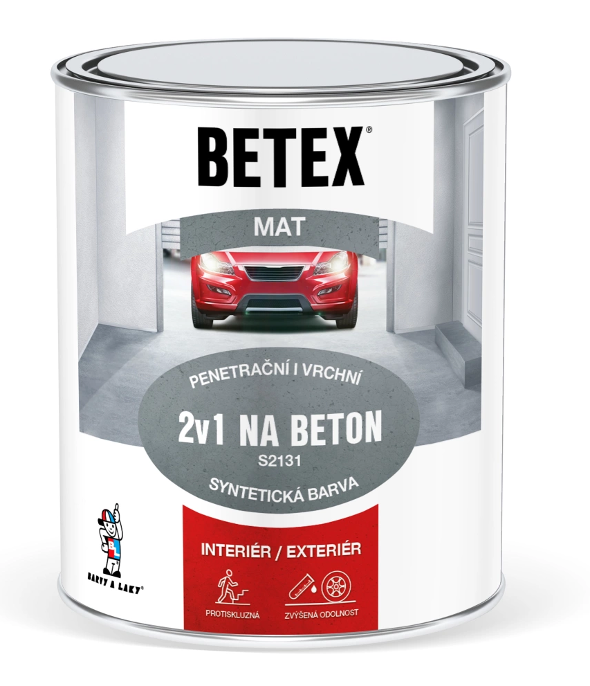 Betex 2v1 na beton S2131 * Penetrační a vrchní syntetický nátěr na beton. 1