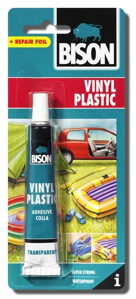 Bison Vinyl Plastic 25 ml * Lepidlo na měkčené plasty se záplatou.