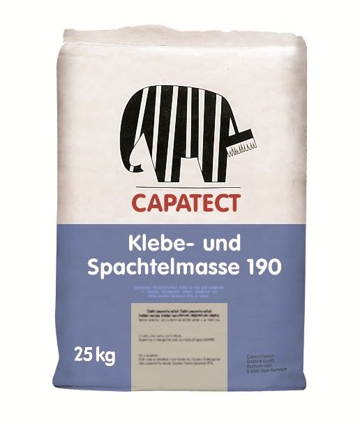Caparol Capatect 190A 25 kg * Lepicí malta a tmel pro lepení tepelně izolačních systémů. Caparol Capatect 190A 25 kg * Lepicí malta a tmel pro lepení tepelně izolačních systémů.