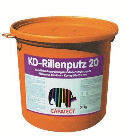 Caparol Capatect KD Rillenputz strukturní rýhovaná omítka * Strukturní omítka s obsahem disperze syntetických pryskyřic na fasády, tónovatelná. Caparol Capatect KD Rillenputz strukturní rýhovaná omítka * Strukturní omítka s obsahem disperze syntetických pryskyřic na fasády, tónovatelná.