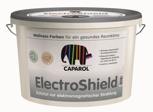Caparol Electro Shield 5 L * Speciální lak pro snížení vysokofrekvenčního elektromagnetického znečištění v interiéru. Caparol Electro Shield 5 L * Speciální lak pro snížení vysokofrekvenčního elektromagnetického znečištění v interiéru.