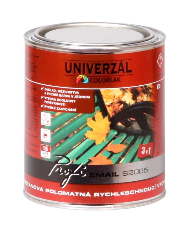 Colorlak Profi Email S 2085 * Alkyduretanová rychleschnoucí vrchní barva na kov i dřevo. 1 Colorlak Profi Email S 2085 * Alkyduretanová rychleschnoucí vrchní barva na kov i dřevo. 1