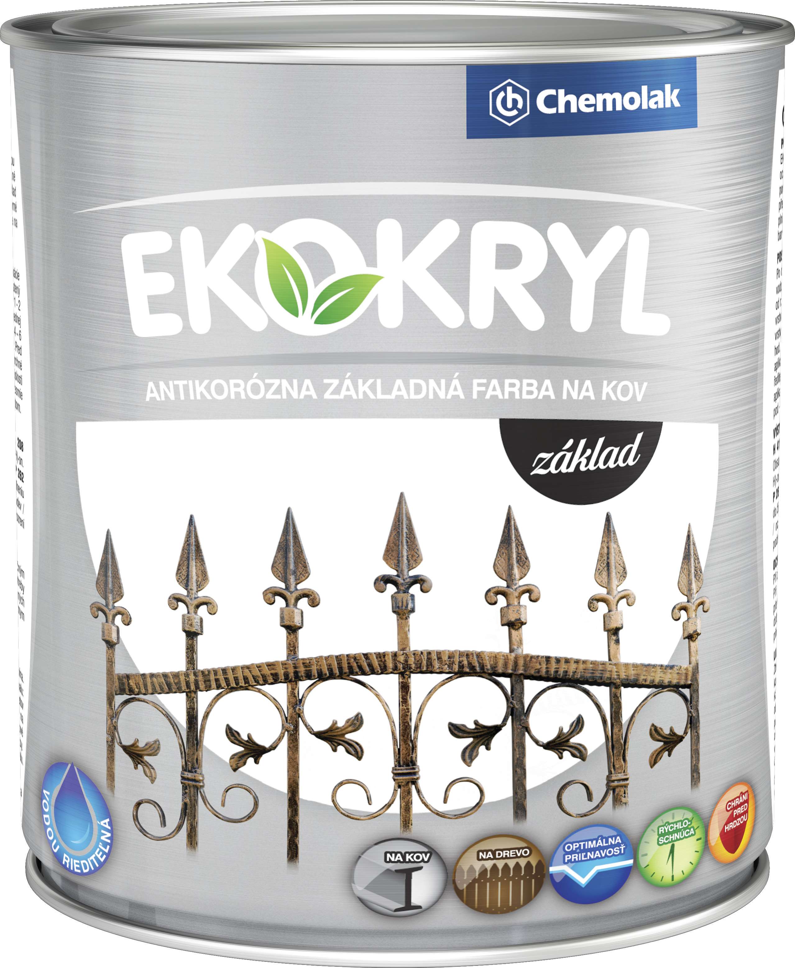 Chemolak Ekokryl základ * antikorozní základní barva na kov - matná 1 Chemolak Ekokryl základ * antikorozní základní barva na kov - matná 1