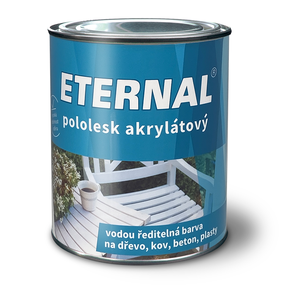 Eternal pololesk akrylátový * Barva pro univerzální nátěry dřeva, kovu, betonu. 1