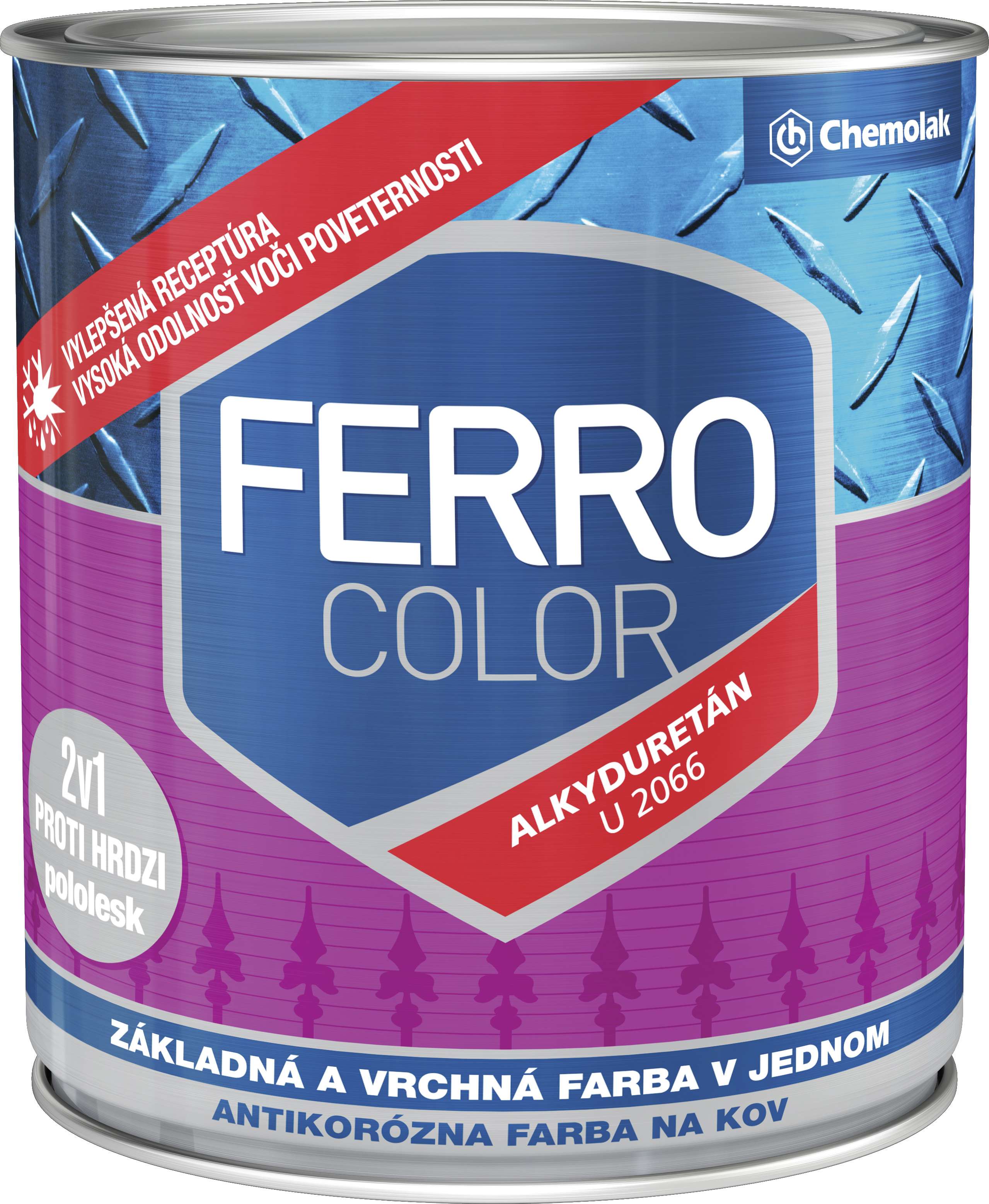 Chemolak Ferro Color U 2066 pololesk * základní a vrchní barva (2v1) - pololesklá 1