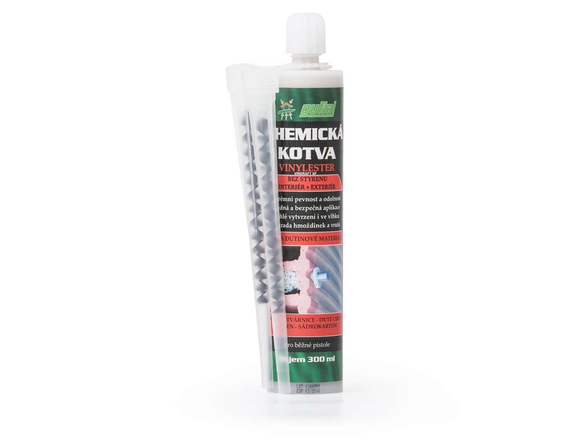 Gutta Chemická kotva Vinylester SF 300 ml * Univerzální kotvící prostředek pro vnitřní i venkovní použití. 1