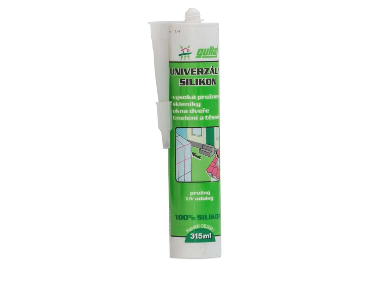 Gutta Univerzální silikon tranparentní 315 ml * Vhodný zejmína pro použití ve stavebnictví. Gutta Univerzální silikon tranparentní 315 ml * Vhodný zejmína pro použití ve stavebnictví.