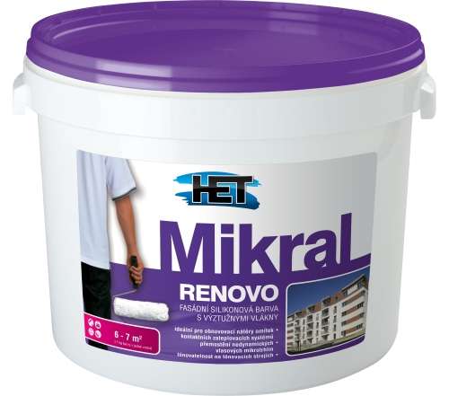 Het Mikral Renovo Active * Fasádní silikonová barva s výstužnými mikrovlákny ošetřená biocidním přípravkem. 4