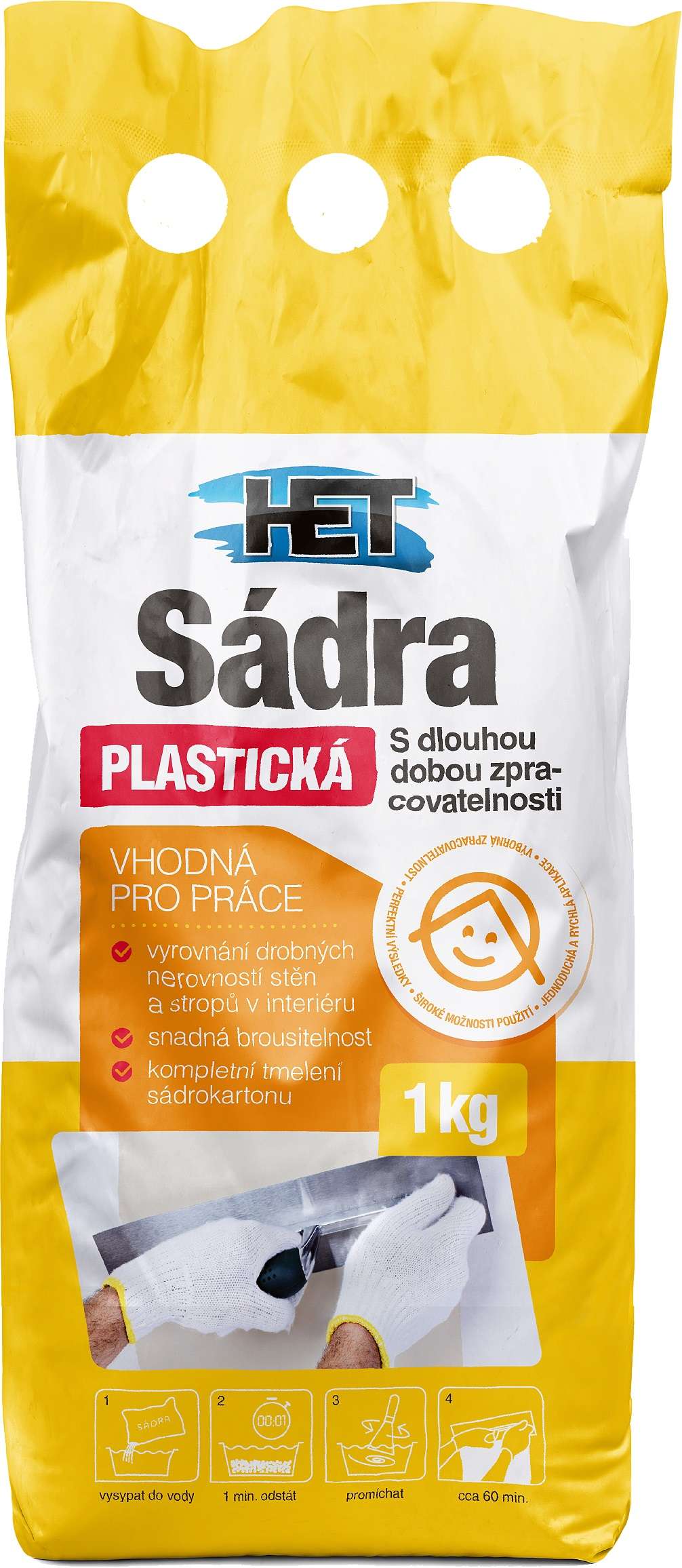 Het Sádra plastická 1 kg * Sádra s dlouhou dobou zpracovatelnosti. Het Sádra plastická 1 kg * Sádra s dlouhou dobou zpracovatelnosti.