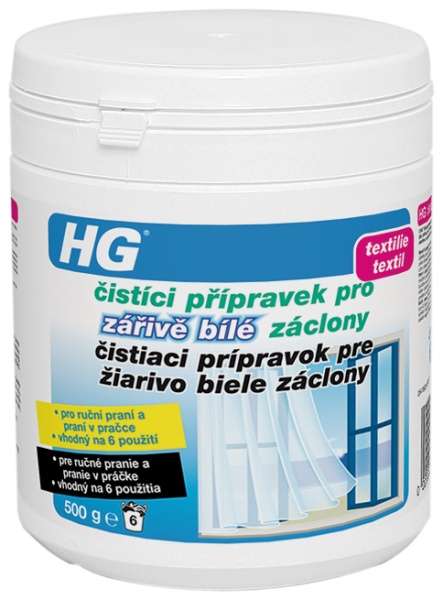 HG Čistící přípravek pro zářivě bílé záclony 500 g HG Čistící přípravek pro zářivě bílé záclony 500 g