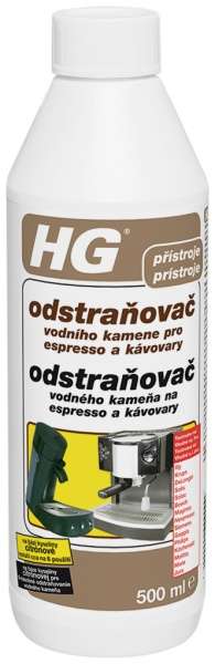 HG Odstraňovač vodního kamene pro espresso a kávovary 500 ml HG Odstraňovač vodního kamene pro espresso a kávovary 500 ml