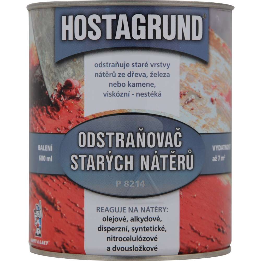 Hostagrund Odstraňovač starých nátěrů P8214 0,6 L * K odstraňování starých vrstev nátěrů. 1 Hostagrund Odstraňovač starých nátěrů P8214 0,6 L * K odstraňování starých vrstev nátěrů. 1
