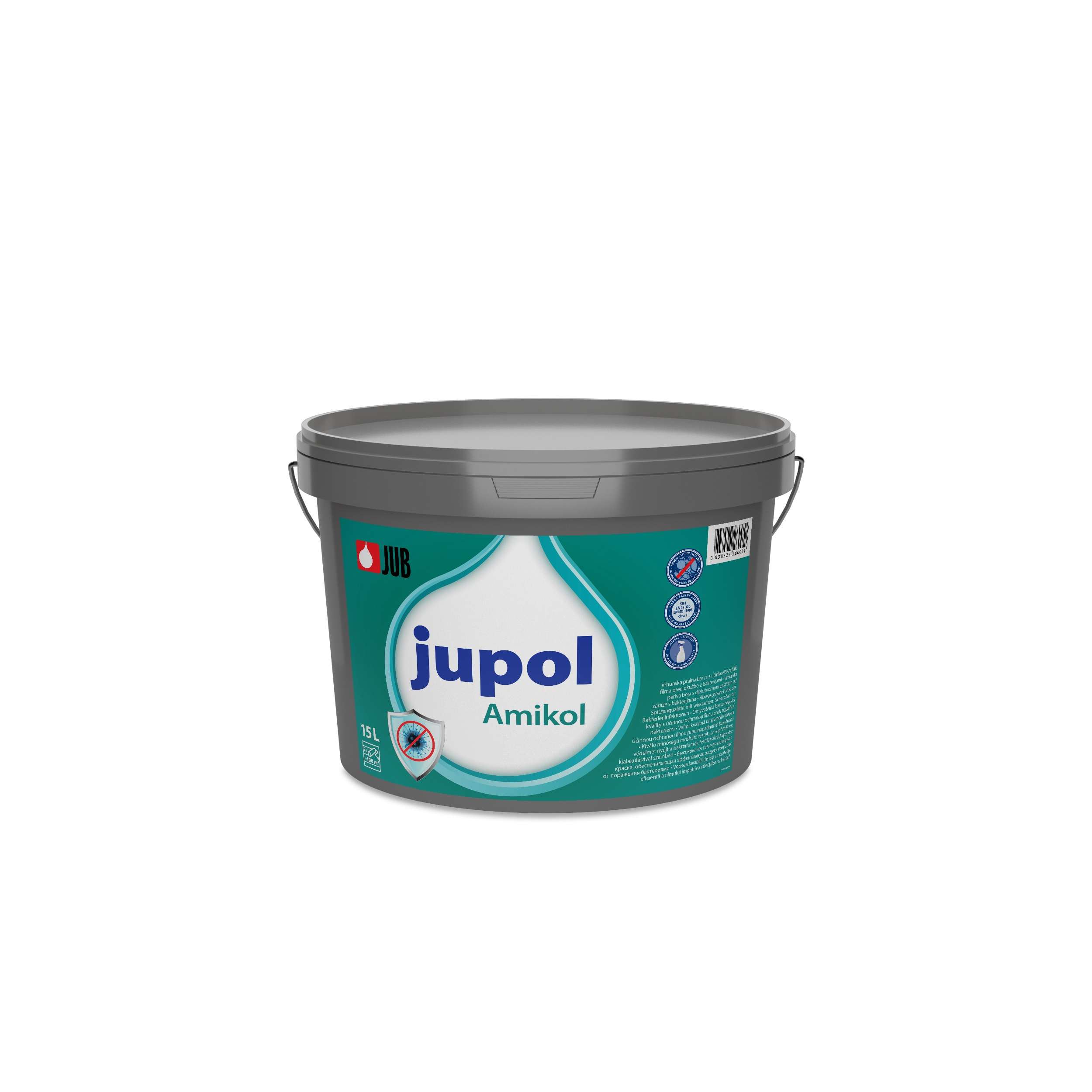Jub Jupol Amikol 15 L * Plísním odolná vnitřní latexová barva. Jub Jupol Amikol 15 L * Plísním odolná vnitřní latexová barva.