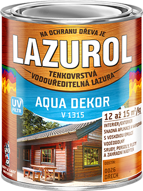 Lazurol aqua dekor V1315 * Lazura vodouředitelná tenkovrstvá na dřevo. 1