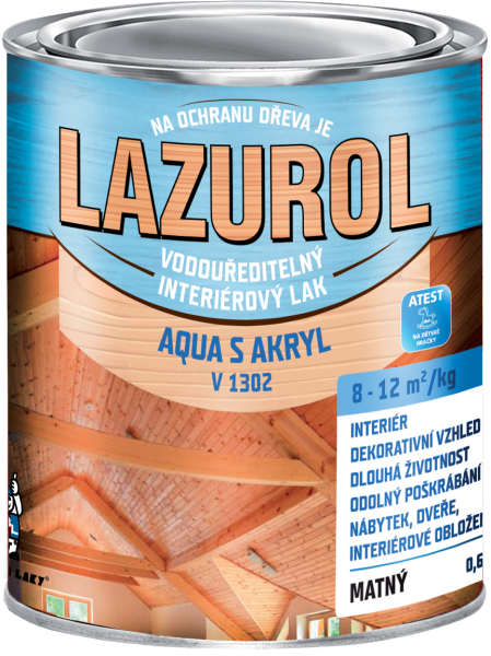 Lazurol Aqua S akryl V1302 * Lak vodouředitelný disperzní na dřevo. 1