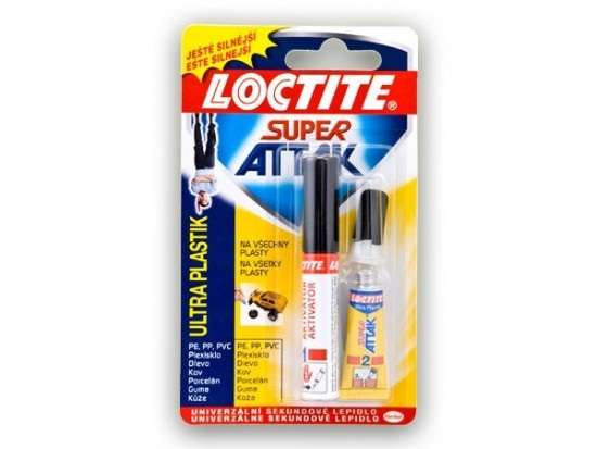 Loctite Super Attak Ultra Plastik 2 g * Univerzální sekundové lepidlo na všechny plasty. 1