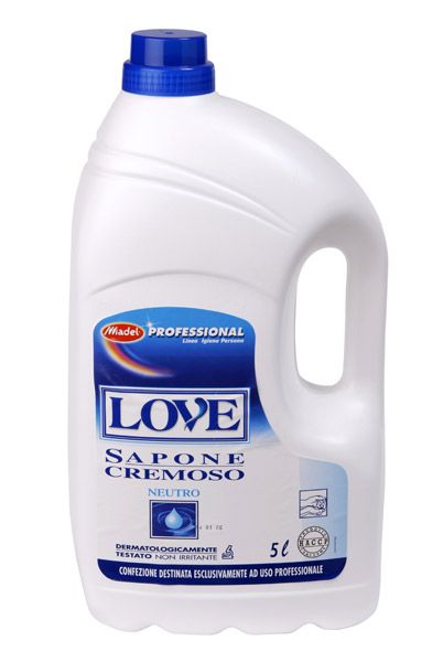 Love Sapone Neutro Latte tekuté mýdlo 5 L * Tekuté mýdlo s pH 5,5  s glycerinem.