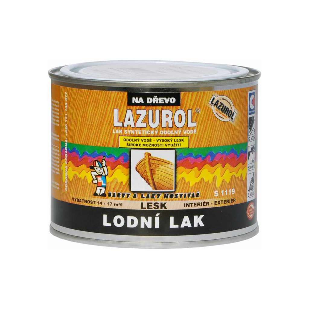 Lazurol Lodní lak S1119 lesklý * Lak vysoce odolný vůči vlhku a vodě. Lazurol Lodní lak S1119 lesklý * Lak vysoce odolný vůči vlhku a vodě.