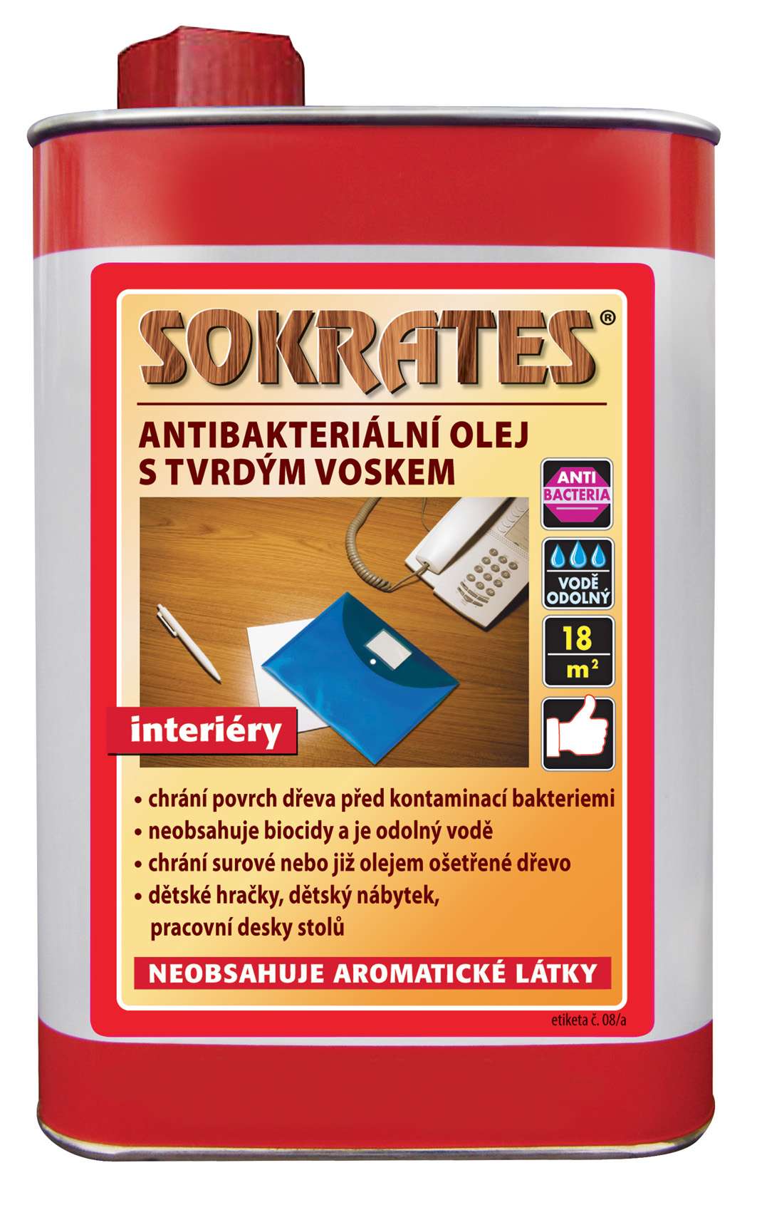 SOKRATES Antibakteriálni olej s voskem * Olej s tvrdým voskem na dřevo s baktericidními účinky. 1 SOKRATES Antibakteriálni olej s voskem * Olej s tvrdým voskem na dřevo s baktericidními účinky. 1