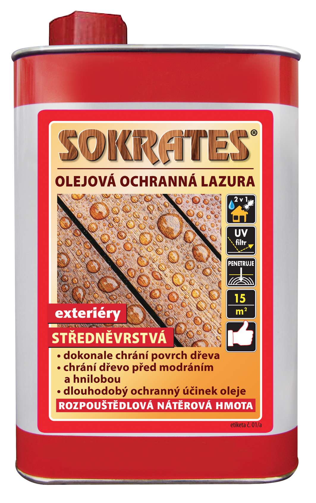 SOKRATES Olejová ochranná lazura * Olejová ochranná lazura středněvrstvá. 1