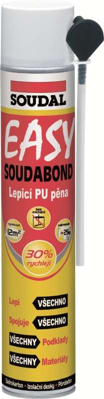 Soudal Soudabond Easy 750 ml * Rychletuhnoucí a vysoce účinné polyuretanové lepidlo. 1