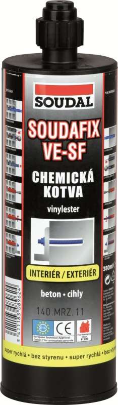Soudal Soudafix VE – SF chemická kotva 280 ml * Rychle tuhnoucí chemická kotva. 1
