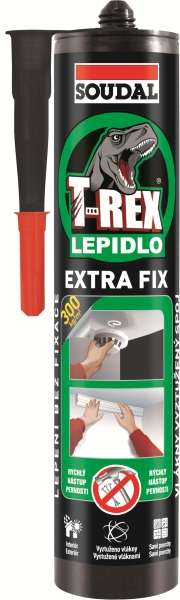 Soudal T-REX EXTRA FIX 380 g * Montážní lepidlo s vysokou počáteční přilnavostí, vyšší než 300kg/m2. Soudal T-REX EXTRA FIX 380 g * Montážní lepidlo s vysokou počáteční přilnavostí, vyšší než 300kg/m2.
