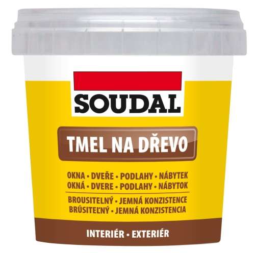 Soudal tmel na dřevo * Pro vyrovnávání dřevěných, dřevotřískových a ostatních savých podkladů.