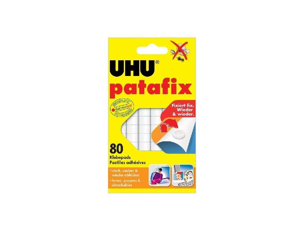 UHU Patafix bílý 80 ks * Samolepicí snímatelná guma s možností tvarování.