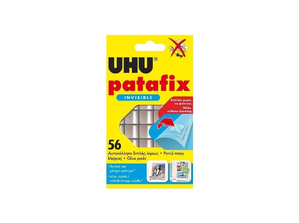 UHU Patafix Invisible 56 ks * Transparentní samolepicí snímatelné dílky. UHU Patafix Invisible 56 ks * Transparentní samolepicí snímatelné dílky.